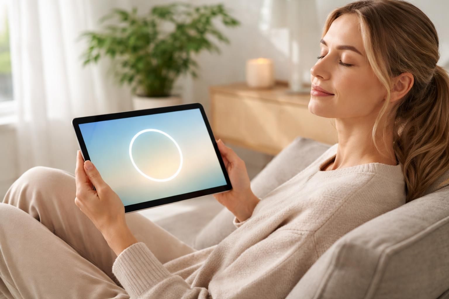 découvrez une séance de respiration guidée sur tablette samsung pour améliorer votre bien-être et votre santé au quotidien.