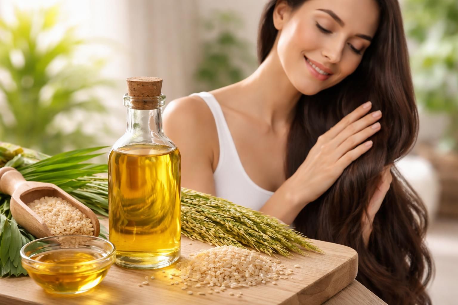 découvrez les bienfaits de l'huile de son de riz pour les cheveux et les précautions à prendre pour une utilisation sûre et efficace.