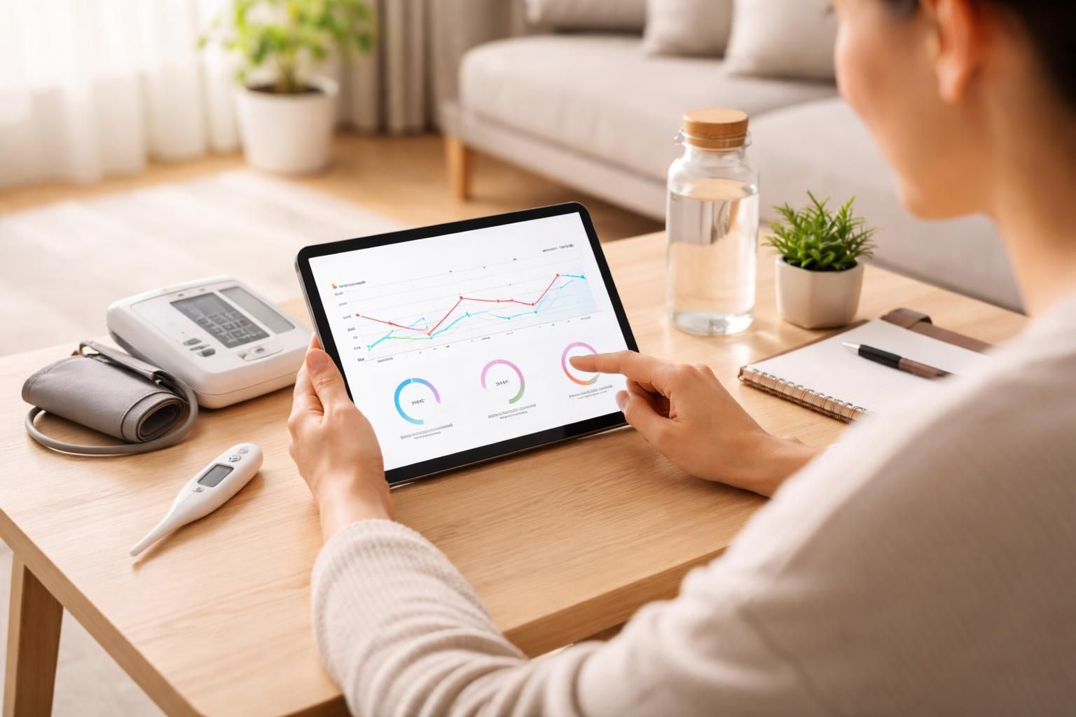 suivez votre santé au quotidien grâce à l'ipad : enregistrez facilement vos symptômes et mesures pour un meilleur suivi personnalisé.