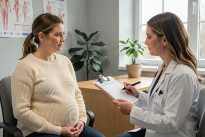 Femme enceinte consultant une médecin au sujet des vaccinations recommandées pendant la grossesse